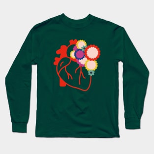 Valentine colorful love heart on the 14th of february for lovers couples Long Sleeve T-Shirt